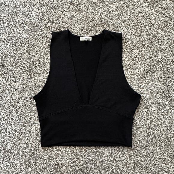 Wilfred Free black v-neck crop tank top size M - Picture 5 of 12
